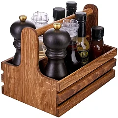 Подставка для набора для специй PPwood дуб ,H=18,L=24,5,B=16,5см коричнев. (03177004) фото