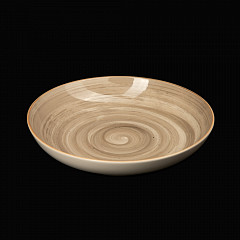 Тарелка глубокая без бортов Corone Natura 205 мм серо-коричневая в Москве , фото 1