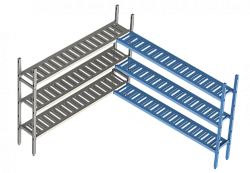 Стеллажная система LOAD.ME poly Polair 18AL.3PP40.16C (Дополнительная угловая секция. 3 яруса) в Москве , фото 1