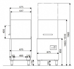 Купольная посудомоечная машина Kocateq Komec-H500 HP B DD (19059591) в Москве , фото 3