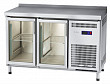 Холодильный стол  СХС-70-01 неохлаждаемая столешница с бортом (дверь-стекло, дверь-стекло)