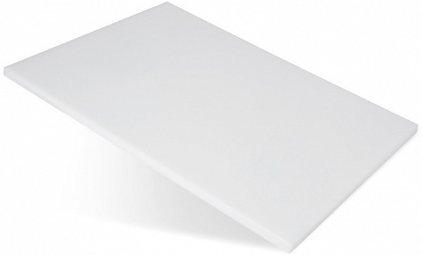Доска разделочная Luxstahl 500х350х18 белая полипропилен фото