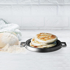 Сковорода-гриль Lava (Турция) 34 см чугун круглая черная в Москве , фото 5