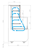 Витрина кондитерская комбинированная Полюс KC70 VV/VV 0,9-2-1 STANDARD боковина ступенька (версия 2.0) (9005-0109) фото