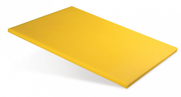 Доска разделочная Luxstahl 530х325х18 желтая полипропилен фото