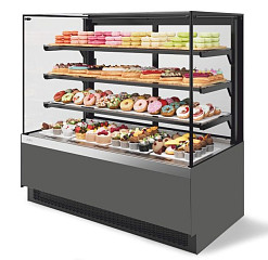 Витрина кондитерская Chilz Vete II kub 130, Серый матовый/Шлифованная нержавейка в Москве , фото 1