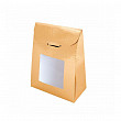 Пакетик с окном для кондитерских изделий  11,5+5,5*18 см, золотой, картон