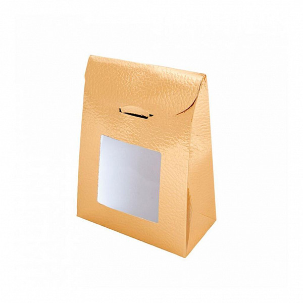 Пакетик с окном для кондитерских изделий Garcia de Pou 11,5+5,5*18 см, золотой, картон фото