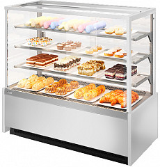 Витрина кондитерская Chilz Vete Kub 90 белый глянец/шлифованная нержавейка в Москве , фото 1