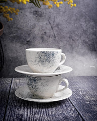 Набор чайных пар Porland 280 мл, две пары SMOKY (POR1392) в Москве , фото 1