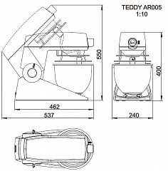 Планетарный миксер Varimixer TEDDY 5 л без привода (черный) в Москве , фото 4